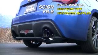 SCION FRS HKS HiPower Single Racing Version EXHAUST SOUND [upl. by Braasch882]