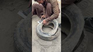 Tyre Cutting Handmade Techniques Process [upl. by Eremehc]