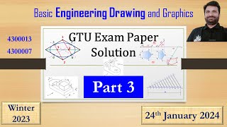 Part 3 GTU Paper Solution Engg Drg  Exam Jan 2024 BED amp G [upl. by Marlene741]