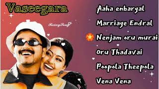 Vaseegara Full movie Songs  Song Collection Jukebox  Vijay  Sneha love [upl. by Eislehc]