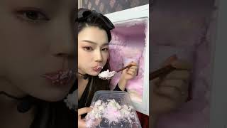 Asmr Freezer Frost Ice Eating sungirl iceeating loveiceasmr iceasmr freezerfrost softice [upl. by Schlicher]