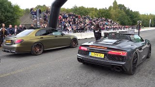 Modified Cars Drag Racing  M8 Competition vs ABT RSQ8R vs BRABUS E63S vs R8 V10 Performance [upl. by Mutua444]