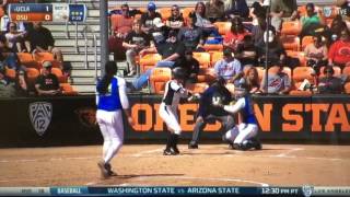 Paige Halstead UCLA Catcher Softball Throws Out Runners [upl. by Anillehs]