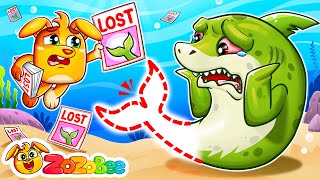 Little Zombie Shark Lost Tail  Where Is My Tail  More Zozobee Kids Songs amp Nursery Rhymes [upl. by Atibat]