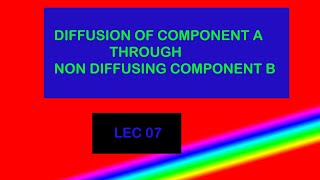 Diffusion of component A through non Diffusing component B [upl. by Ashby161]