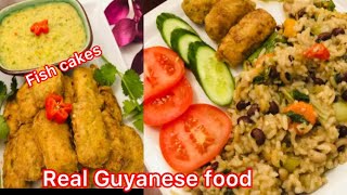 Guyana Dried Shrimp Cook Up Rice  Fish Cakes [upl. by Inava]