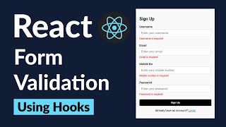 4 React JS form handling and validation using Hooks [upl. by Dawaj]