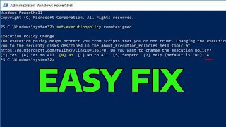 How To Fix Running Scripts is Disabled on This System in Powershell [upl. by Regine]