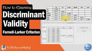 21 How to Test Discriminant Validity Using SPSS amp Excel  Fornel Larker Criterion  SPSS Tutorials [upl. by Nidak901]