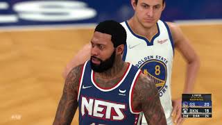 NBA 2k22 ps4 gameplay Brooklyn Nets vs Golden State Warriors [upl. by Ttreve]