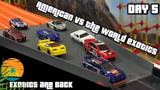 DIECAST CARS RACING TOURNAMENT  AMERICAN VS WORLD EXOTIC CARS 5 [upl. by Vories]