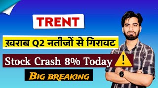 Stock Crash 😭 खराब Q2 नतीजों से गिरावट ⚠️ Trent Share News Today • Trent Share ‼️ Big Breaking [upl. by Erline630]