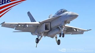 CarrierBased Aircrafts FA18 E2 C2 Land on USS Harry S Truman [upl. by Yebba472]