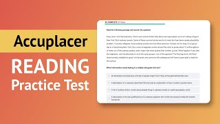 Accuplacer Reading Comprehension  Practice Test with Detailed Explanations [upl. by Eihs]