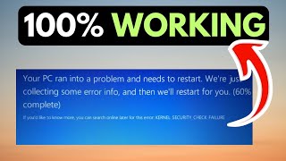 Kernel Security Check Failure Error in Windows 11 SURE FIXES [upl. by Smalley]