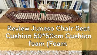 Review Juneso Chair Seat Cushion 5050cm Cushion foam Foam with Cover Sofa Thick Cushion  Can Cu [upl. by Redienhcs]