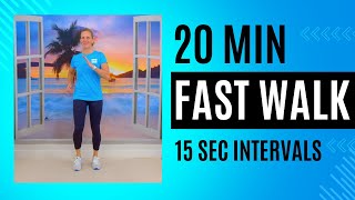 FAST WALK at home workout in 20 minutes with 15 second exercise changes [upl. by Oznole]