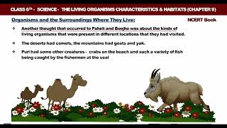 Class 6th Science Chapter 9  ORGANISMS CHARACTERISTICS amp HABITATS  NCERT [upl. by Ayatnohs]