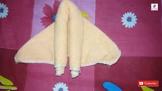 Easy way to make Aeroplane using Handkerchief  Towel Arts  Towel Art Tutorials  Kids Fun [upl. by Rexanna]