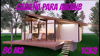 CASA PEQUEÑA EN UN AREA DE 10X11 METROS CON SOTANO CABIN PLANS FOR AIRBNB [upl. by Goldfinch]