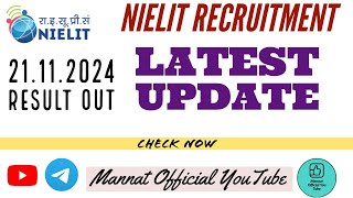 NIELIT Result Out 🔥nielit result [upl. by Placeeda]