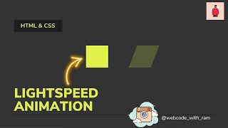 LightSpeed Animation using html and css🧡 [upl. by Jaeger421]