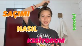 SAÇIMI KENDİM NASIL KESİYORUM [upl. by Auqenaj]