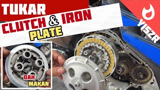 Cara buka tukar clutch  iron steel plate iron yamaha ysuku y15zr clutch slipped slip meleret [upl. by Brucie235]