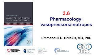 36 Manual of PCI  Pharmacology vasopressors and inotropes [upl. by Bushey]