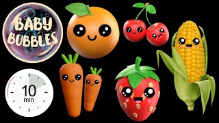 Baby Sensory Video 3D FRUITS AND VEGGIE FUN babysensory babyactivities toddlerlearning [upl. by Odnama503]