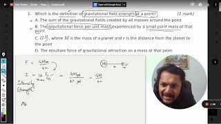 Which is the definition of gravitational field strength at a pointA The sum of the gravitational f [upl. by Cheng]