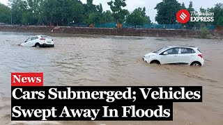 Haridwar Rains Heavy Rainfall Floods Sukhi River Submerging Roads Sweeping Away Vehicles [upl. by Anyale]