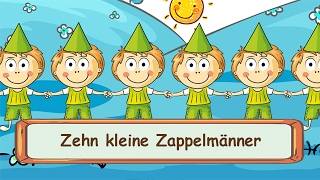 🌼 Zehn kleine Zappelmänner  Fingerspiellieder zum Mitsingen  Kinderlieder [upl. by Annahs]