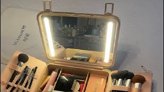 ROWNYEON Travel Makeup Case With Light Up Mirror Portable Train Case Organizer Makeup Box Review [upl. by Donia150]