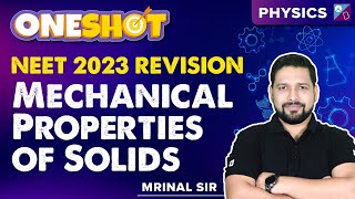 Mechanical Properties of Solids Class 11 Physics  Elasticity Concept  NEET 2023 Exam  Mrinal Sir [upl. by Mraz]