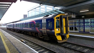 First ScotRail Class 158 At Edinburgh Gateway Train Station [upl. by Yelir]