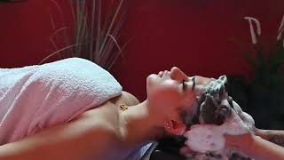 Relaxing Head Spa amp Scalp Massage  Water Shampoo amp Décolleté Massage Sounds  ASMR Deep Relaxation [upl. by Sherourd]