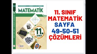 11 Sınıf MEB Matematik Kitabı Sayfa 49 50 ve 51 Alıştırma Çözümleri [upl. by Airottiv]