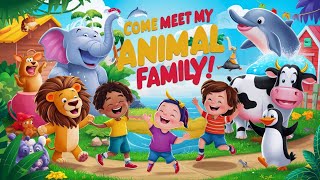 Come Meet My Animal Family  Fun Animal Song for Kids  Jungle Farm amp Sea Animals [upl. by Annavoj750]