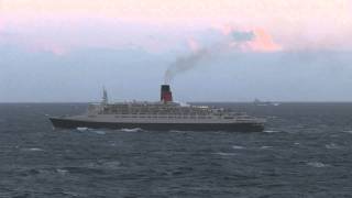 QE2s final transatlantic crossing early evening [upl. by Nashom]