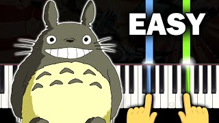 My Neighbor Totoro  Theme  The Path of the Wind  EASY Piano tutorial [upl. by Nosnev]