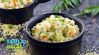 Broken Wheat Upma Healthy Breakfast by Tarla Dalal [upl. by Neelya]