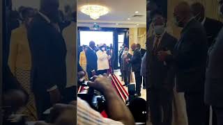 Museveni welcoming his visitors in State House Entebe [upl. by Nyledaj169]