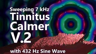 Tinnitus Calmer V2 7 kHz Sweeping Noise with 432 Hz Sine Wave [upl. by Ahsaetan]