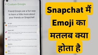 What is the Meaning Of Snapchat Emojis  Snapchat Me Emoji Ka Matlab Kya Hota Hai [upl. by Durr640]