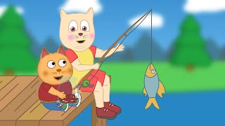 СhibaСat  Fishing  Cartoon for children [upl. by Eimrej340]