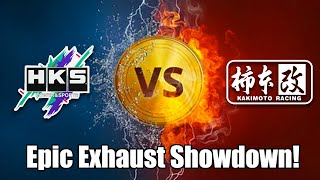 HKS SILENT POWER VS KAKIMOTO GT10Z EXHAUST BATTLE [upl. by Kimmi]