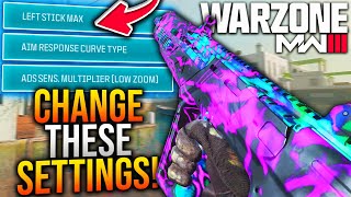 WARZONE New BEST AIMING SETTINGS You NEED To Be Using WARZONE 3 Best Controller Settings [upl. by Lytle]