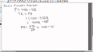 Monopoly Profit Maximization with Calculus [upl. by Snave]