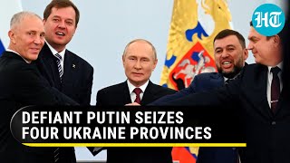 Putins biggest blow to Ukraine Russia annexes four Ukrainian provinces  West outraged [upl. by Eniretac]